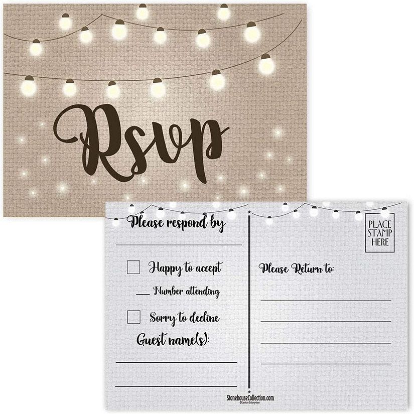 Stonehouse Collection 40 Rustic String Lights RSVP Postcards 4 x 6 Postcards Image