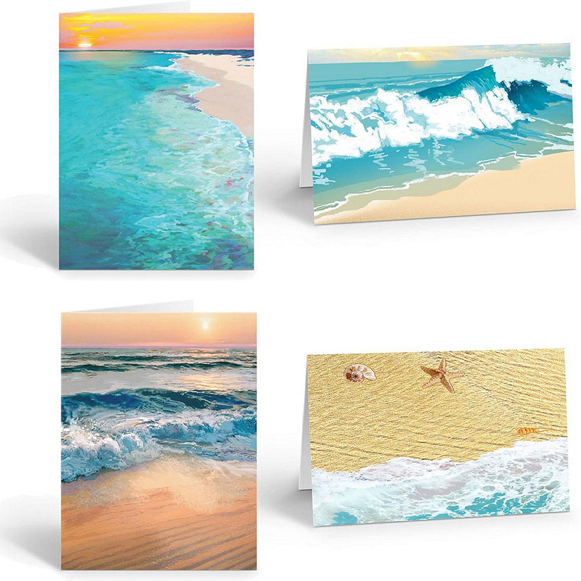 Stonehouse Collection  Assorted Beach Note Card Set - Beach Ocean Shore Note Cards - Assorted Image