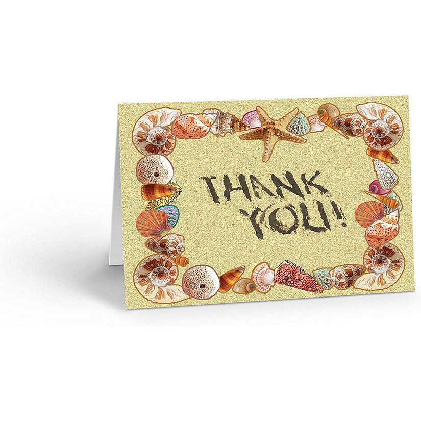 Stonehouse Collection Beach Note Card Set - 10 Boxed Beach Sand Note Cards - (Shells) Image