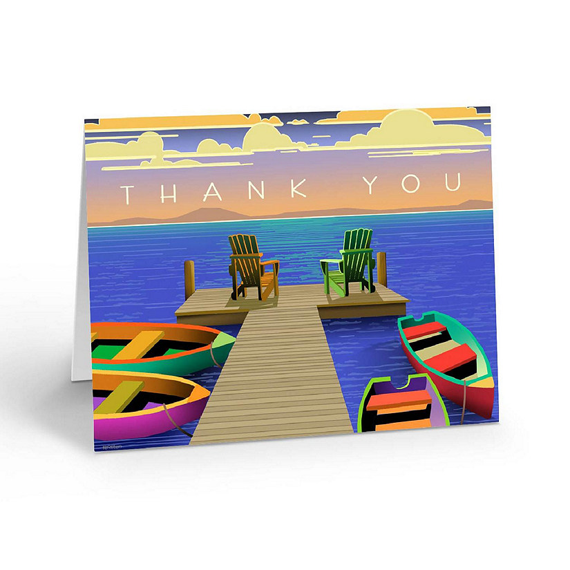 Stonehouse Collection Customized Boating Thank You -24 Personalized Note Cards (Standard) Image