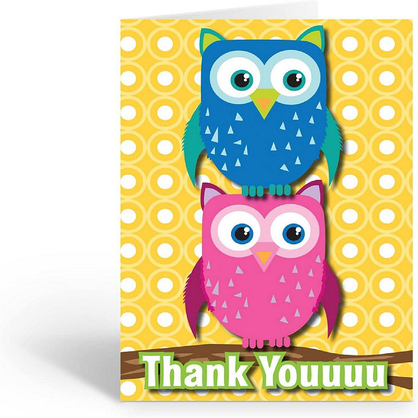 Stonehouse Collection Cute Owls Thank You Note Card - 10 Boxed Cards 