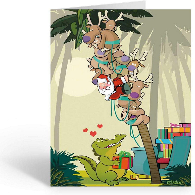 Stonehouse Collection Funny Gator Holiday Card   18 Boxed Christmas