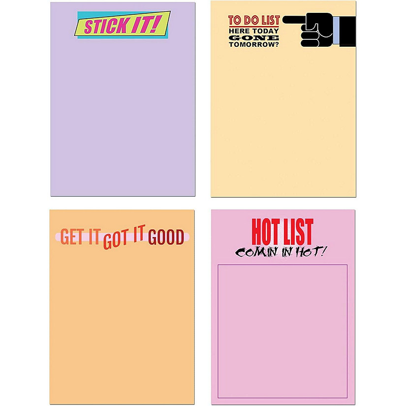 Stonehouse Collection Funny Sticky Notes -  4 Assorted Sticky Notepads (Sticky Notes No.2) Image