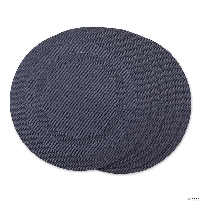 Stonewash Blue Round Pvc Doubleframe Placemat 6 Piece Image