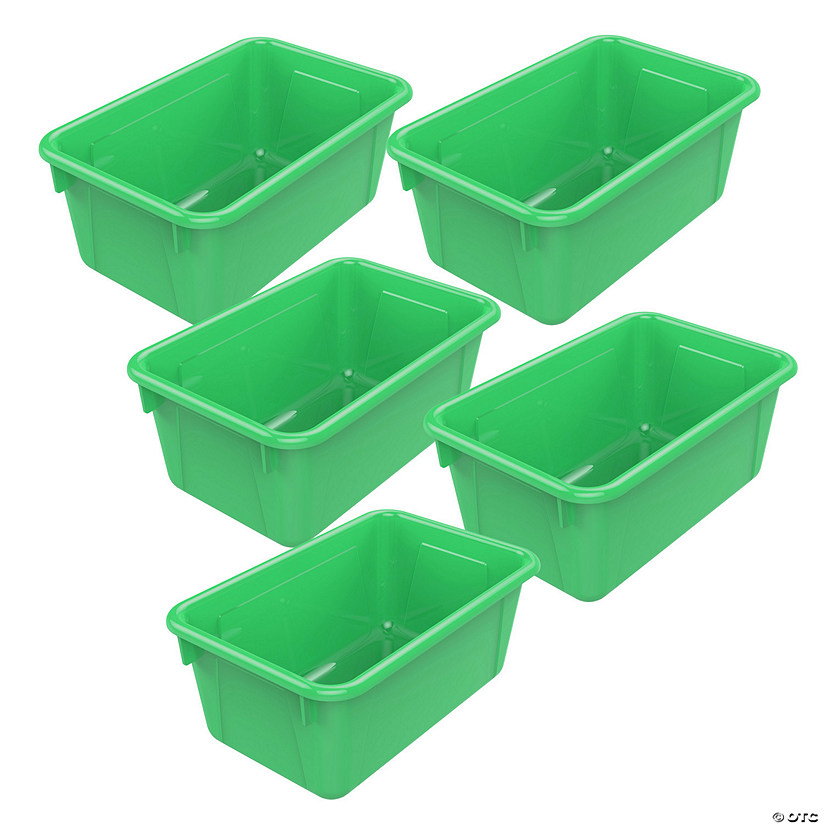 StoreProper Small Cubby Bin, Green, Pack of 5 Image