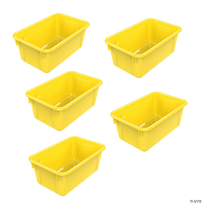 StoreProper Small Cubby Bin, Yellow, Pack of 5 Image