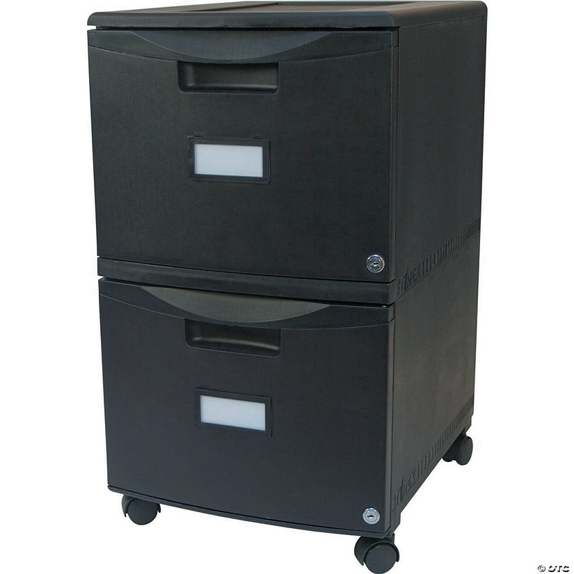 Storex 2-Drawer Mobile File Cabinet with Lock, Legal/Letter, Black Image