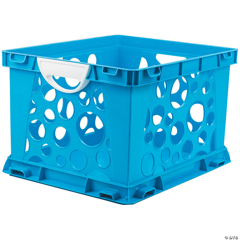 Storex Premium File Crate with Handles, Classroom Blue Image
