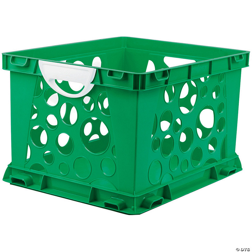 Storex Premium File Crate with Handles, Classroom Green Image