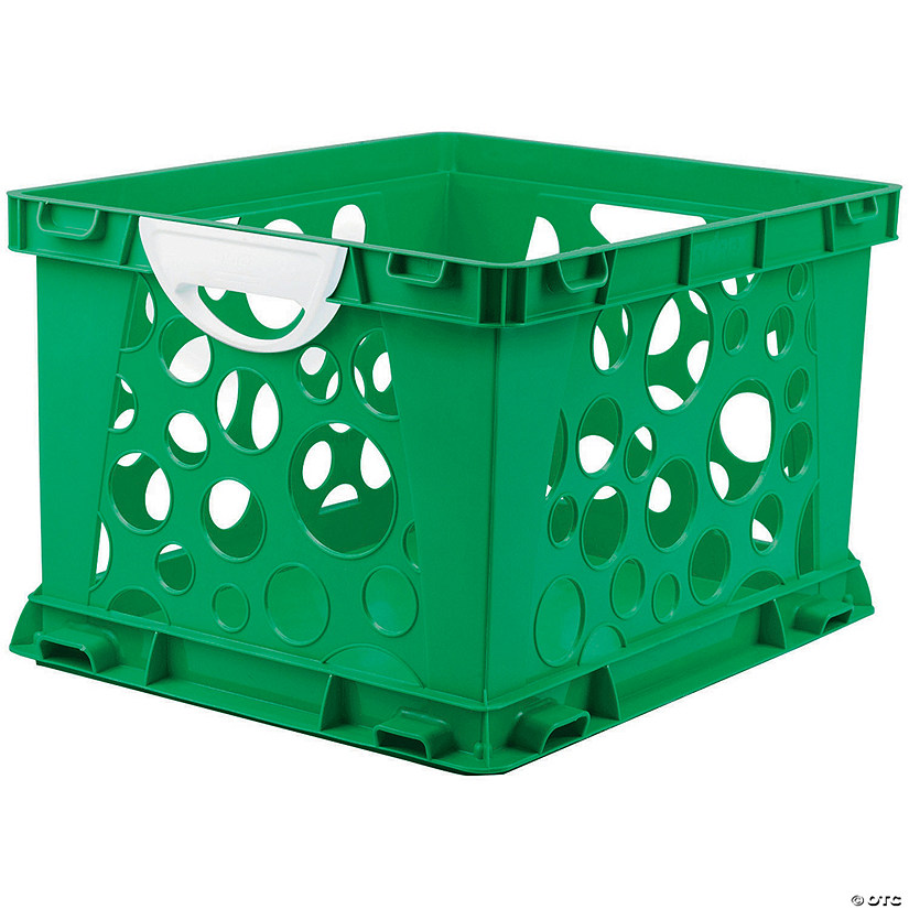 Storex Premium File Crate with Handles, Classroom Green