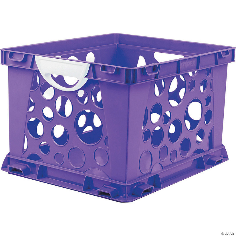 Storex Premium File Crate with Handles, Classroom Purple Image