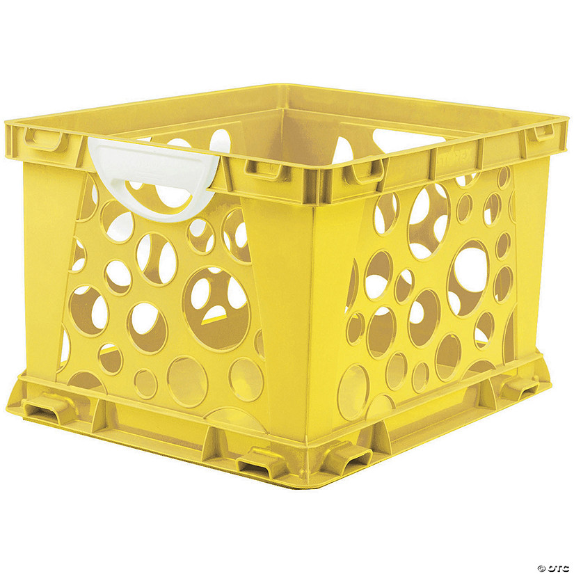 Storex Premium File Crate with Handles, Classroom Yellow Oriental Trading