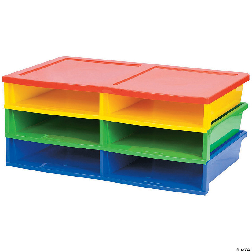 Storex Quick Stack Literature Organizer, 6 Compartments, Classroom Colors Image