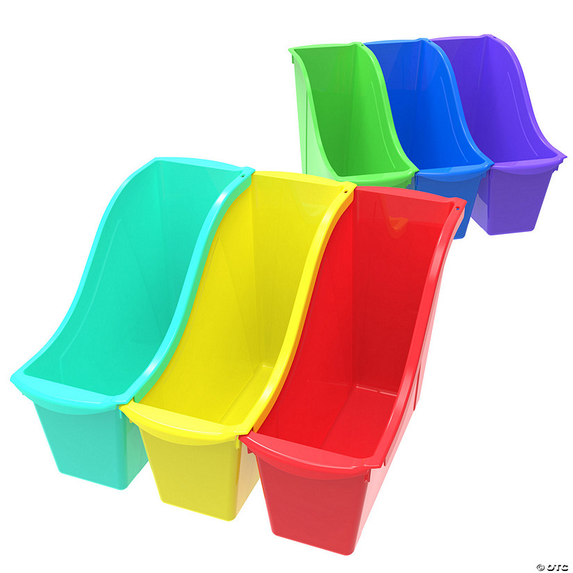 Storex Small Book Bin, Assorted Color, Set of 6 Image