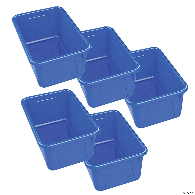 Storex Small Cubby Bin, Blue, Pack of 5 Image