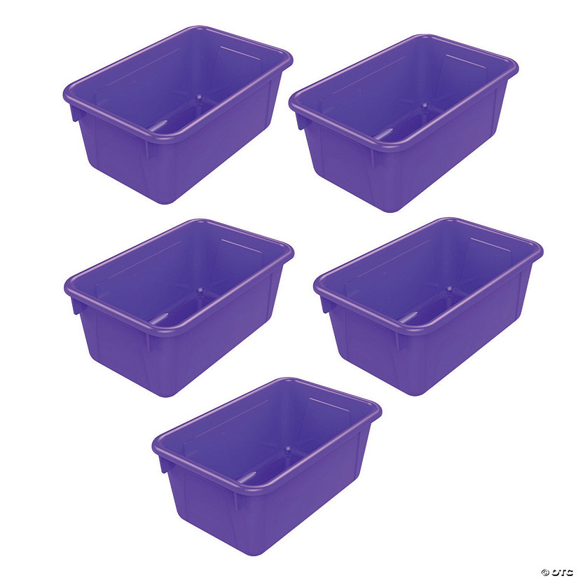 Storex Small Cubby Bin, Purple, Pack of 5 Image
