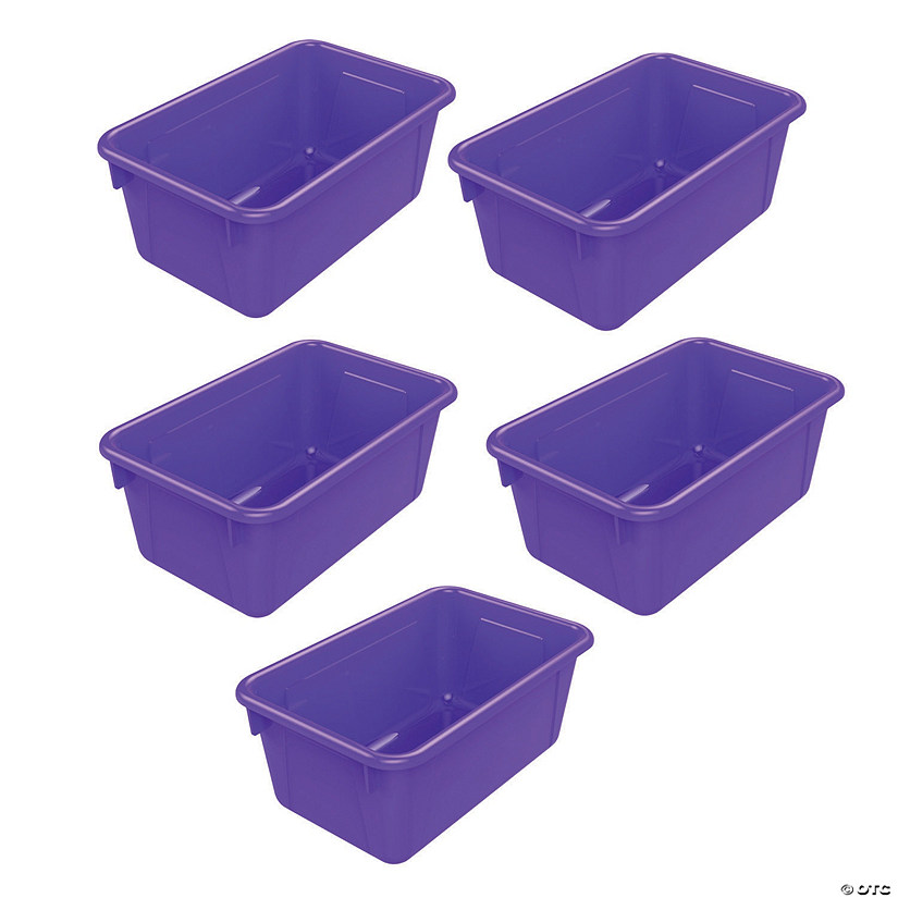 Storex Small Cubby Bin, Purple, Pack of 5