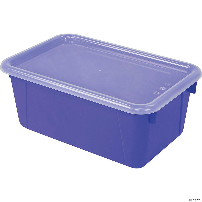Storex Small Cubby Bin with Lid - Classroom Purple, Set of 3 Image
