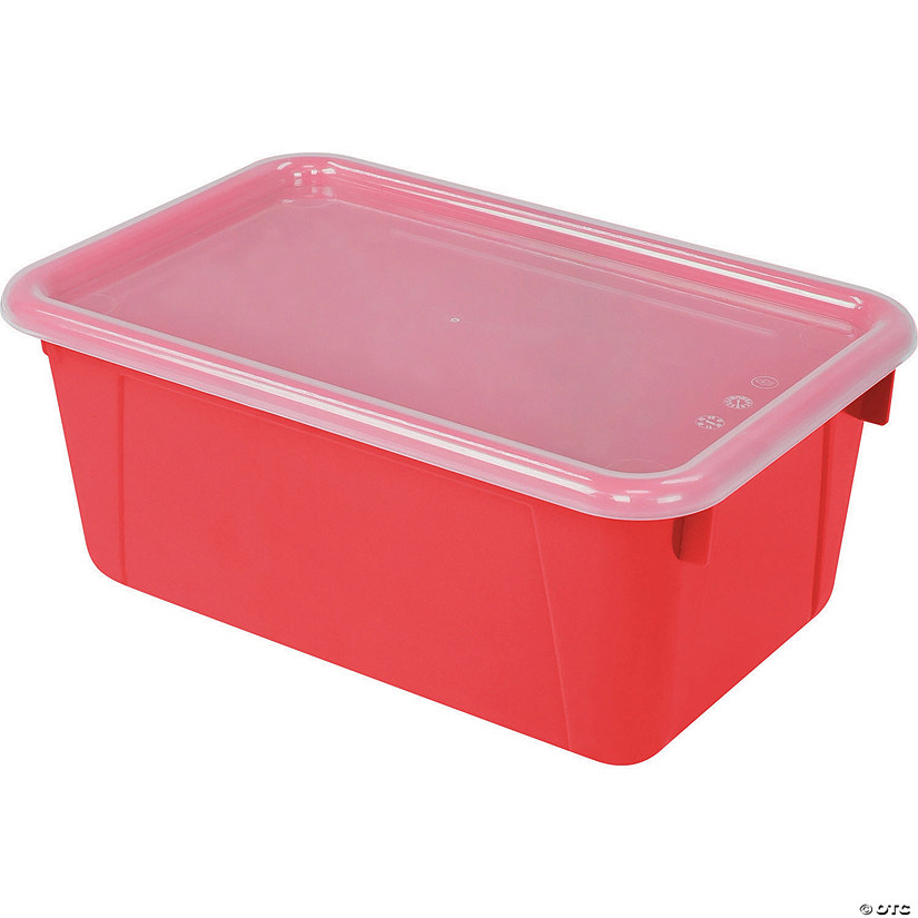 Storex Small Cubby Bin with Lid - Classroom Red, Set of 3 Image
