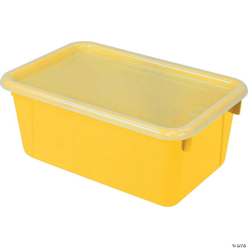 Storex Small Cubby Bin with Lid - Classroom Yellow, Set of 3 Image