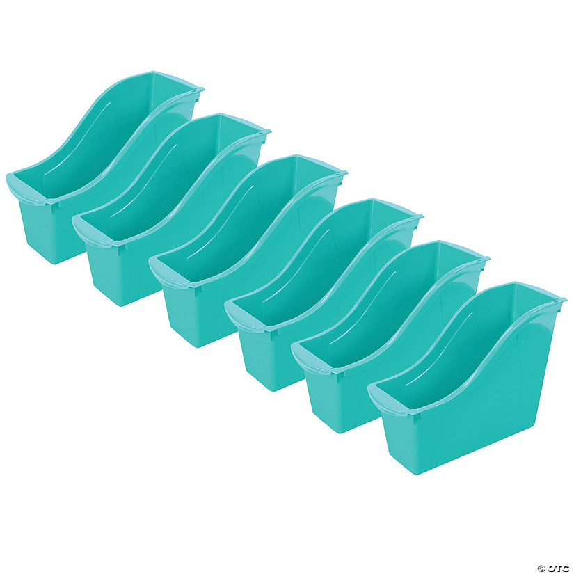 Storex Small Teal Book Storage Bins 6 Pc. Oriental Trading