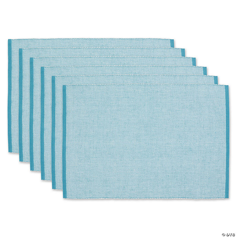Storm Blue Eco-Friendly Chambray Fine Ribbed Placemat 6 Piece Image