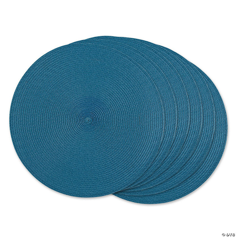 Storm Blue Round Pp Woven Placemat (Set Of 6) Image