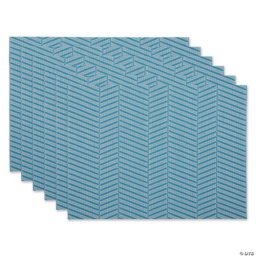 Storm Blue Textured Twill Weave Placemat 6 Piece Image