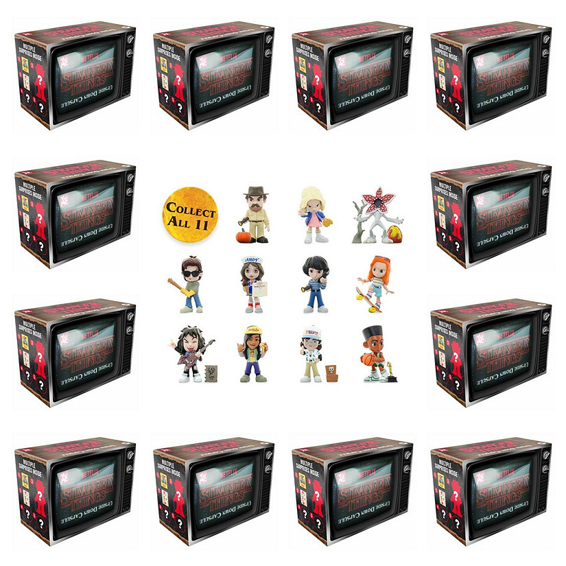 Stranger Things 12 Pack Set - Upside Down Capsule (84 cards and 12 Mystery Figure & Accessories) Image