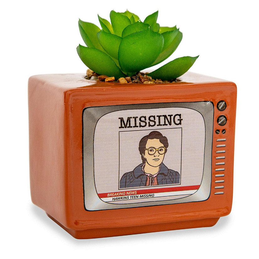 Stranger Things Missing Barb 4-Inch Ceramic Mini Planter With Artificial Succulent Image