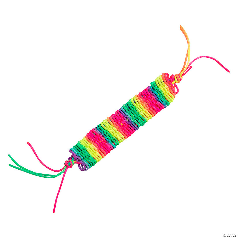 Straw Weaving Rainbow Bracelet Craft Kit &#8211; Makes 12 Image