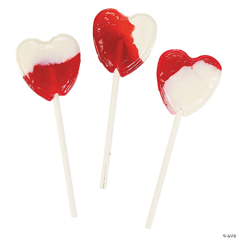 Strawberries ’N Cream HeartShaped Lollipops Oriental Trading