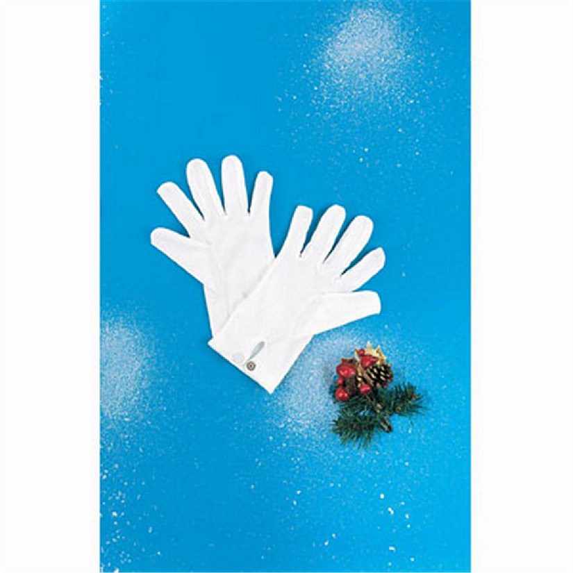 Stretch Nylon White Santa Gloves Image