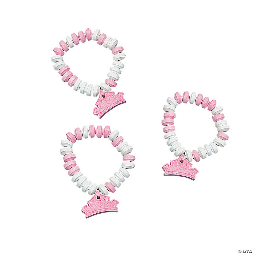 Stretchable Hard Candy Bracelets with Princess Charm - 12 Pc. Image