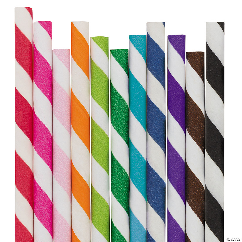Striped Paper Straws - 24 Pc. Image