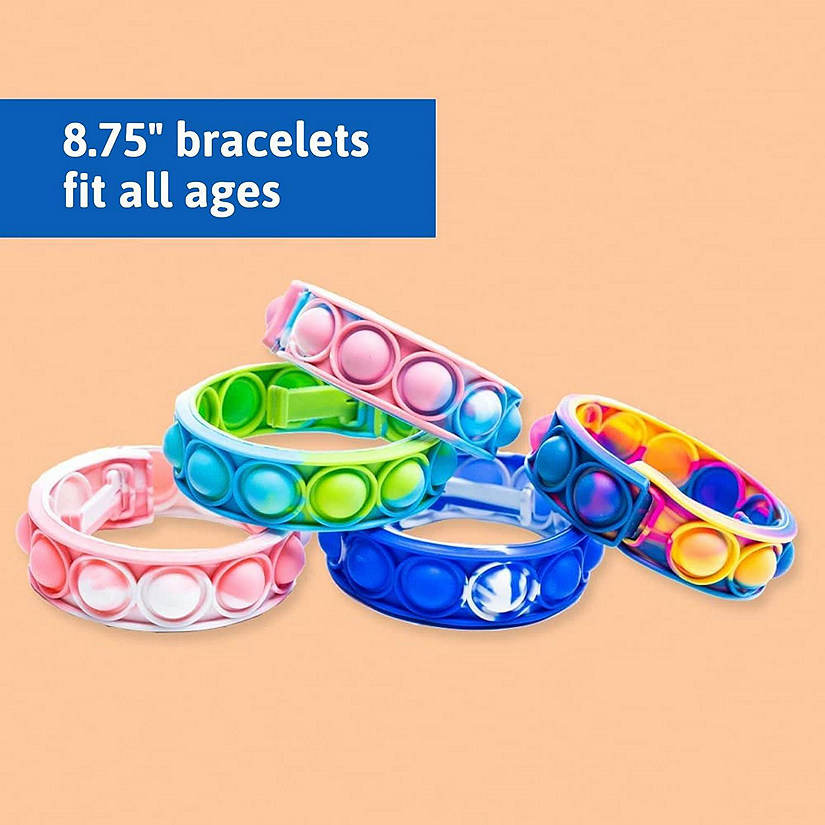 Studico Push & Pop Fidget Bracelets for Kids, Multi-Colored Silicone Sensory Toys Image