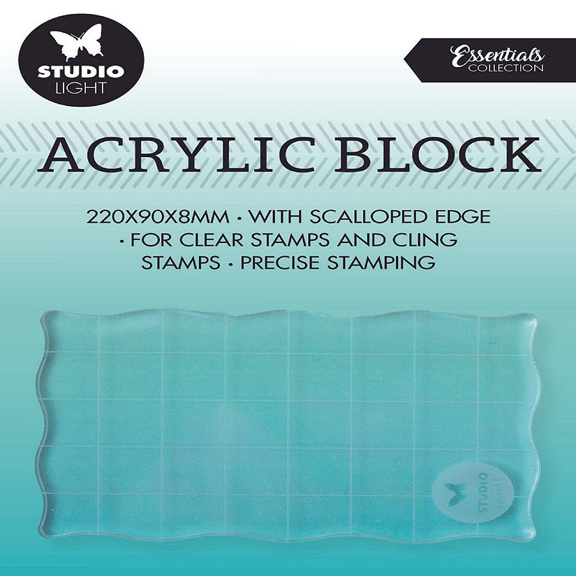 Studio Light • Essentials Acryl Stamp Block for Clear and Cling Stamps with  Grid 5x8x0.8cm Nr.03