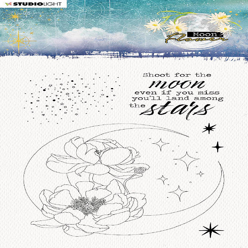 Studio Light SL Clear Stamp Shoot For The Moon Moon Flower Collection 105x148x3mm 1 pc nr132 Image
