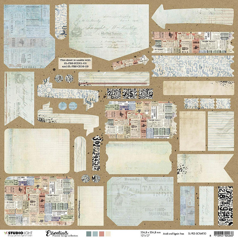 Studio Light SL Scrap Labels Usable With Dies Planner Essentials