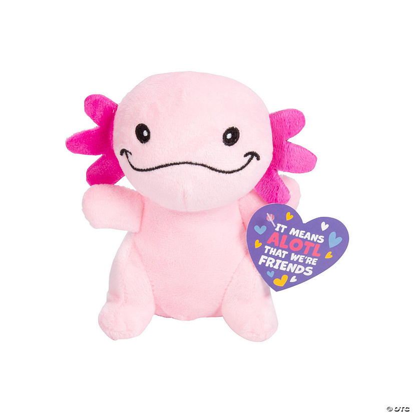 Stuffed Axolotl Valentine Exchanges with Card for 12 Image