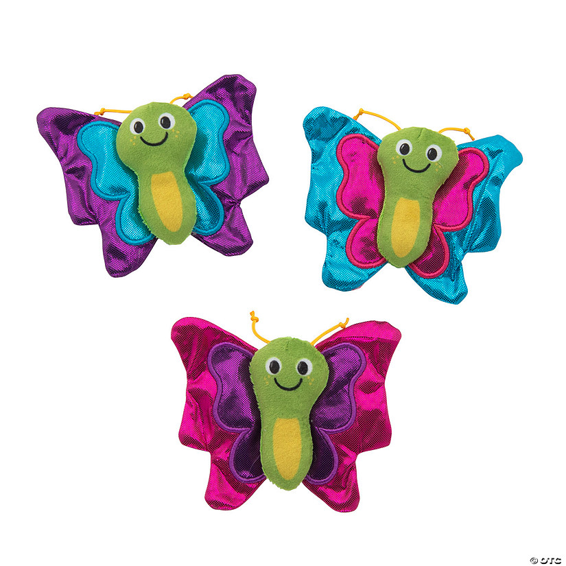 Stuffed Butterflies with Shiny Wings - 12 Pc. Image