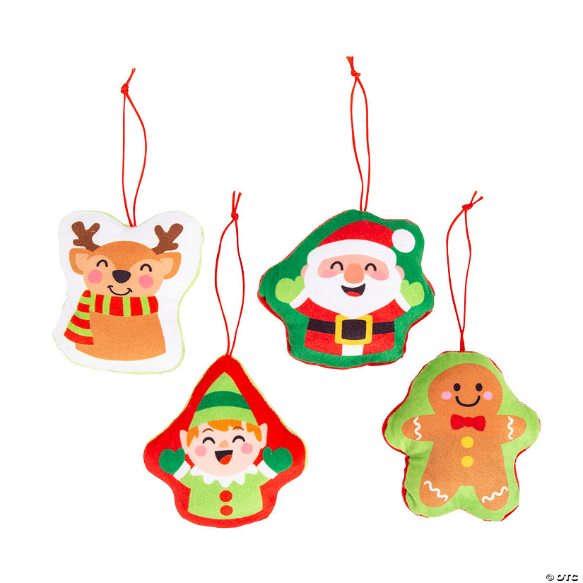 Stuffed Christmas Character Ornaments - 12 Pc. Image