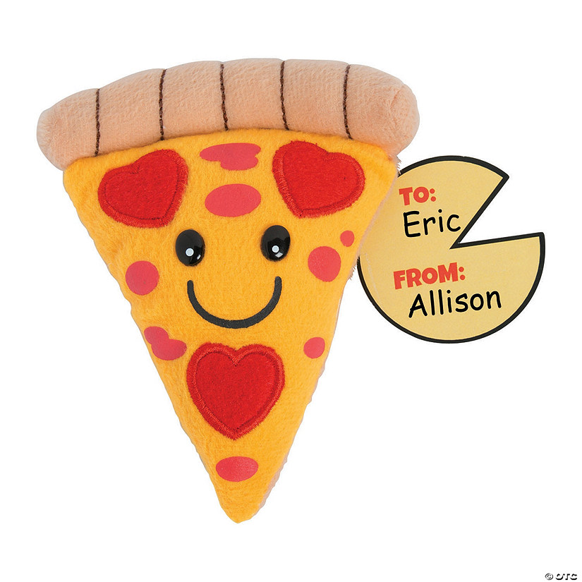 Stuffed Pizza Slices Valentine Exchanges with Card for 12 Image
