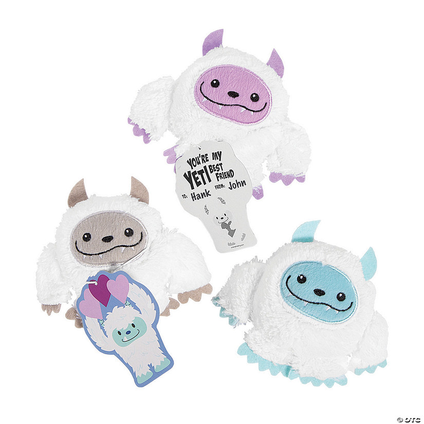 Stuffed Yeti Valentine Exchanges with Card for 12 Image