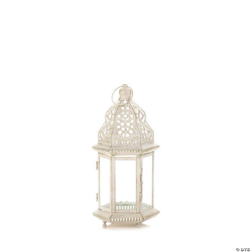Sublime Distressed White Lantern 12" Image