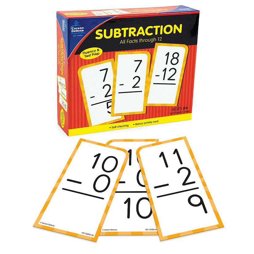Subtraction All Facts through 12 Flash Cards Image