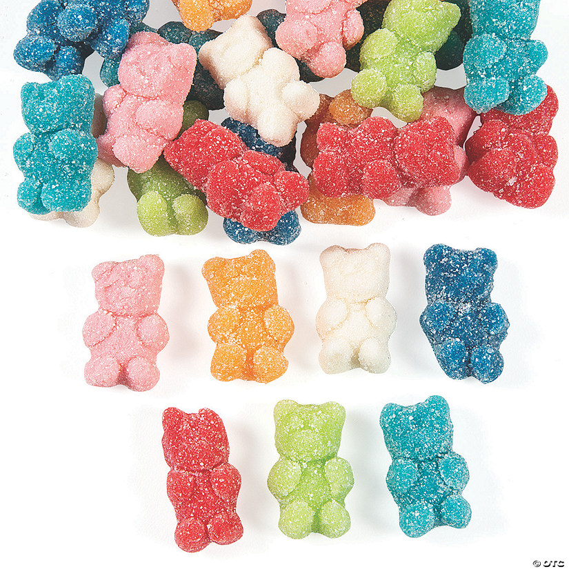 Sugar Coated Assorted Flavors Gummy Teddy Bear Candy - 100 Pc. Image