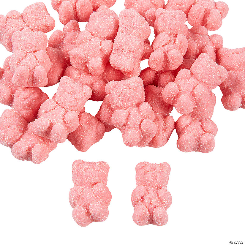Sugar Coated Strawberry Gummy Teddy Bear Candy - 100 Pc. Image