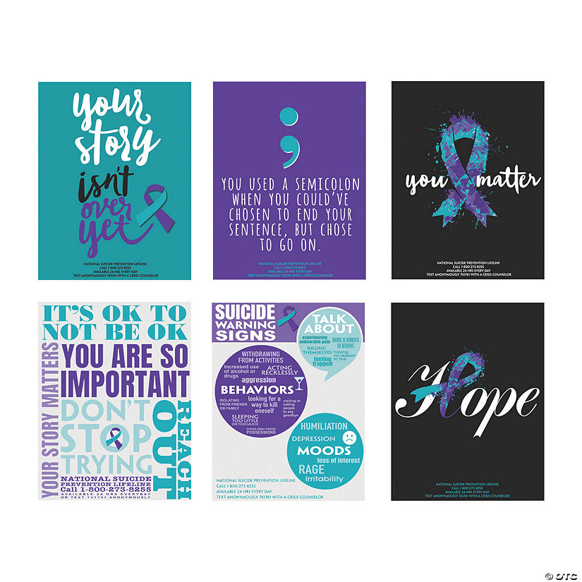 Suicide Awareness Poster Set - 6 Pc. Image