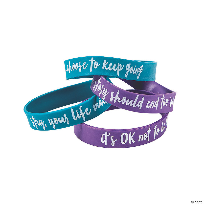 Suicide Awareness Rubber Bracelets - 24 Pc. Image